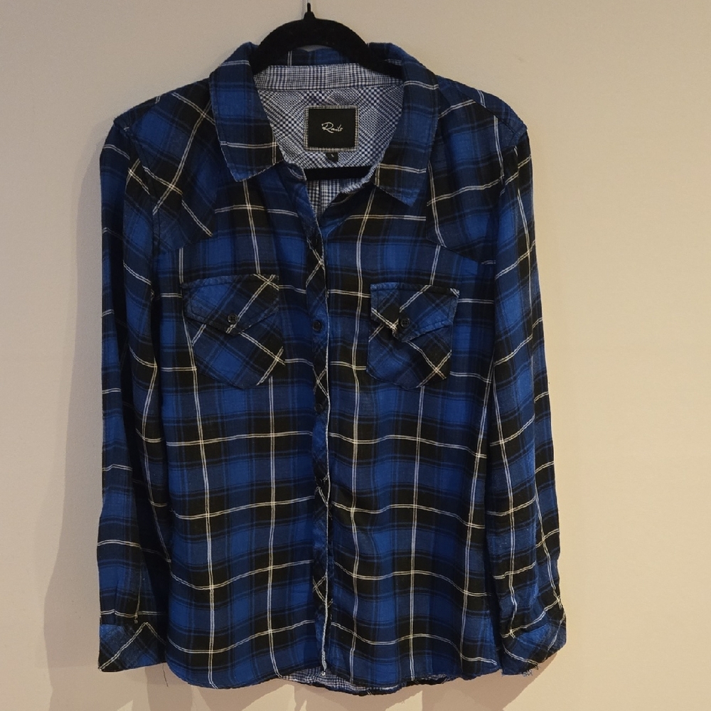Rails Blue Plaid Men's Shirt Size M